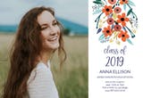 Orange Floral - Graduation Party Invitation